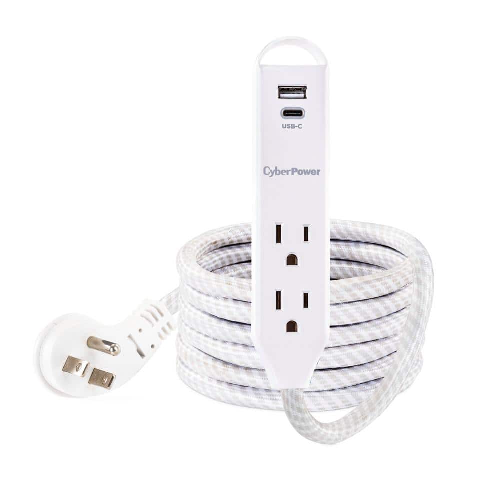 6 ft. 2-Outlet Surge Protector, USB-A 2.4 Amp, USB-C 15-Watt, 400 Joules Braid Cord price history on PriceWatchPro