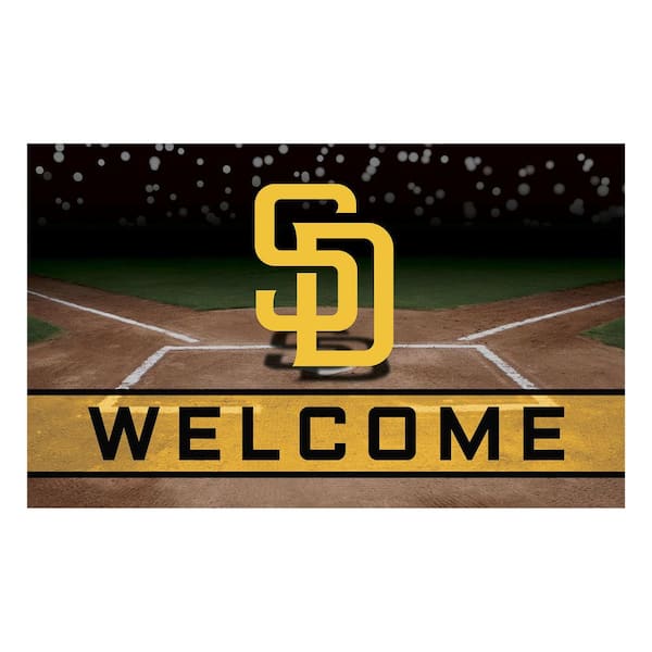 FANMATS MLB - San Diego Padres 18 in. x 30 in. Rubber Door Mat