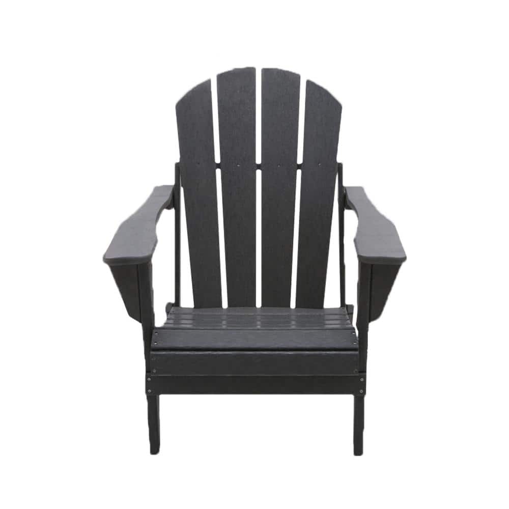 Classic Gray Folding Plastic Adirondack Chair