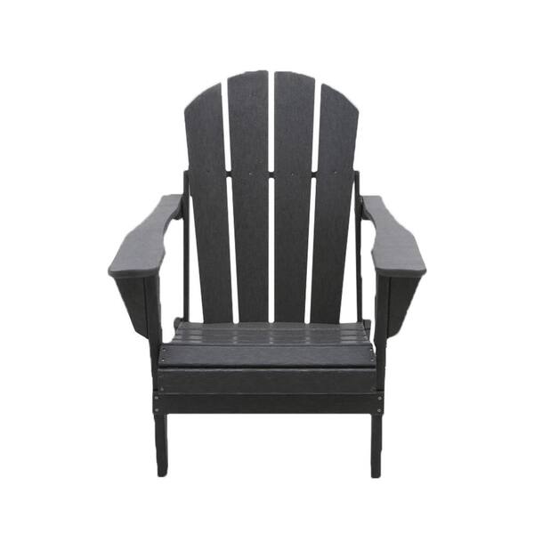 Unbranded Classic Gray Folding Plastic Adirondack Chair