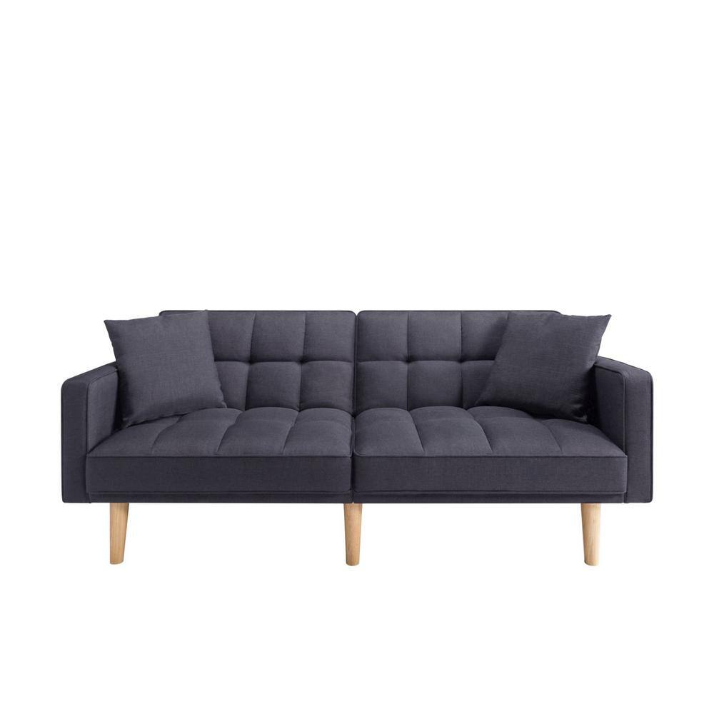 71.5 in. Dark Gray Polyester Twin Size Sofa Bed