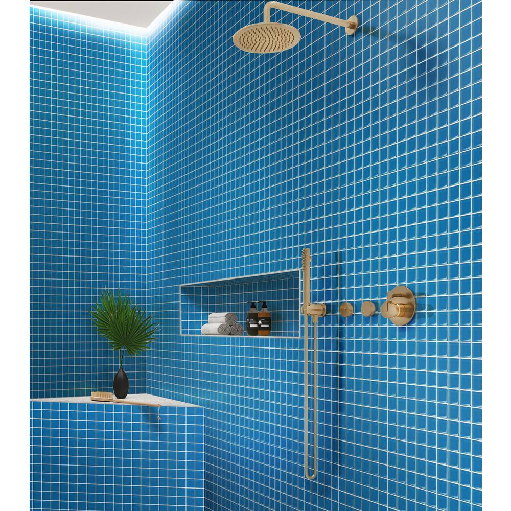 Sky Blue 11.8" x 11.8" Polished Glass Mosaic Tile