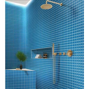 Sky Blue 11.8 in. x 11.8 in. 1 in. x 1 in. Polished Glass Mosaic Tile (9.67 sq. ft./Case)