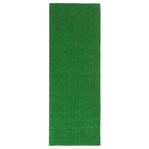 Ottomanson Evergreen Collection Waterproof Solid 22x30 Indoor/Outdoor Artificial Grass Doormat, 22 in. x 31 in., Green