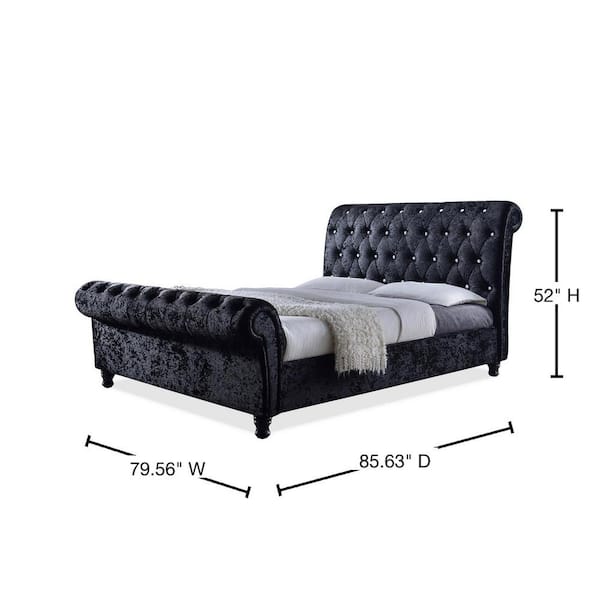 Baxton Studio Castello Black King Upholstered Bed 28862 6338 HD