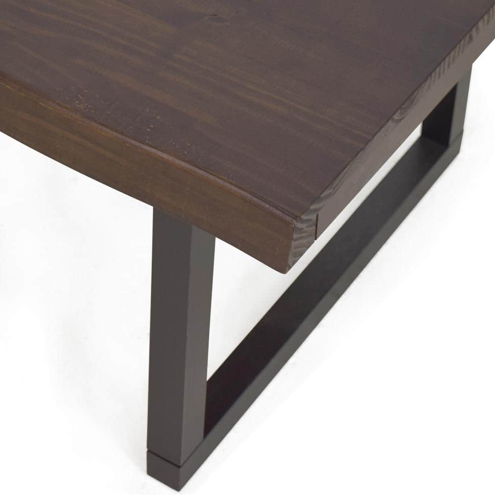 Transitional Cherry and Ebony Wood Rectangular Cocktail Table