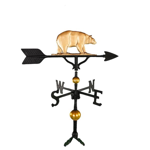 Montague Metal Products 32 in. Deluxe Gold Bear Weathervane