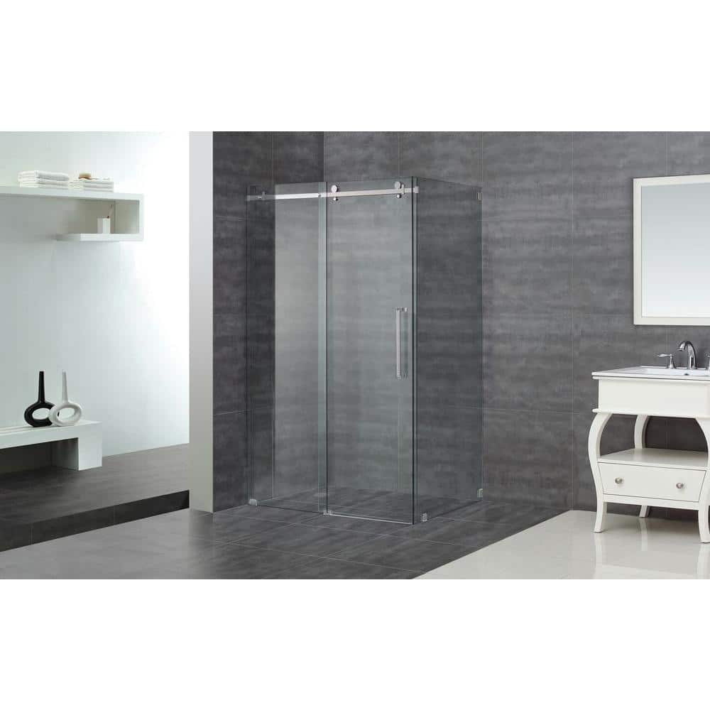 Moselle Stainless Steel Frameless Sliding Shower Enclosure