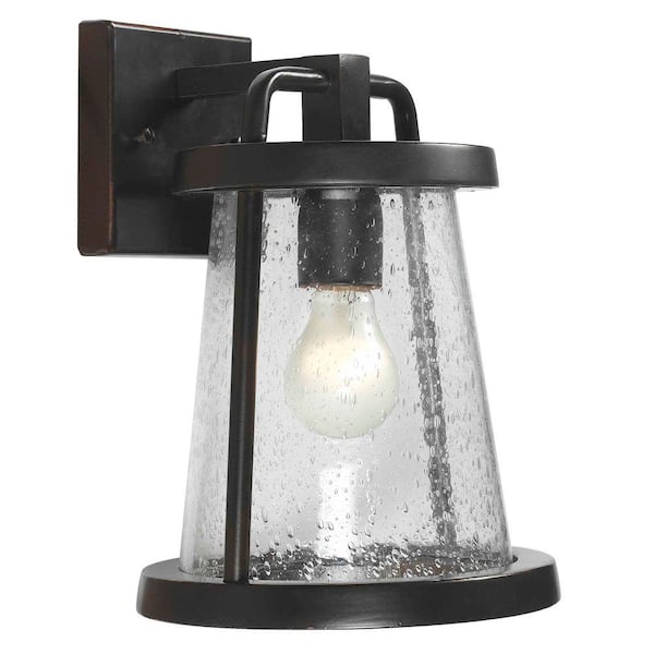 Home Decorators Collection Gale 1-Light Black Outdoor Wall Lantern Sconce