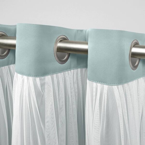 EXCLUSIVE HOME Catarina Seafoam Solid Lined Room Darkening Grommet