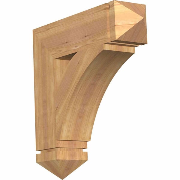 Ekena Millwork 5.5 in. x 24 in. x 24 in. Western Red Cedar Thorton Arts and Crafts Smooth Bracket