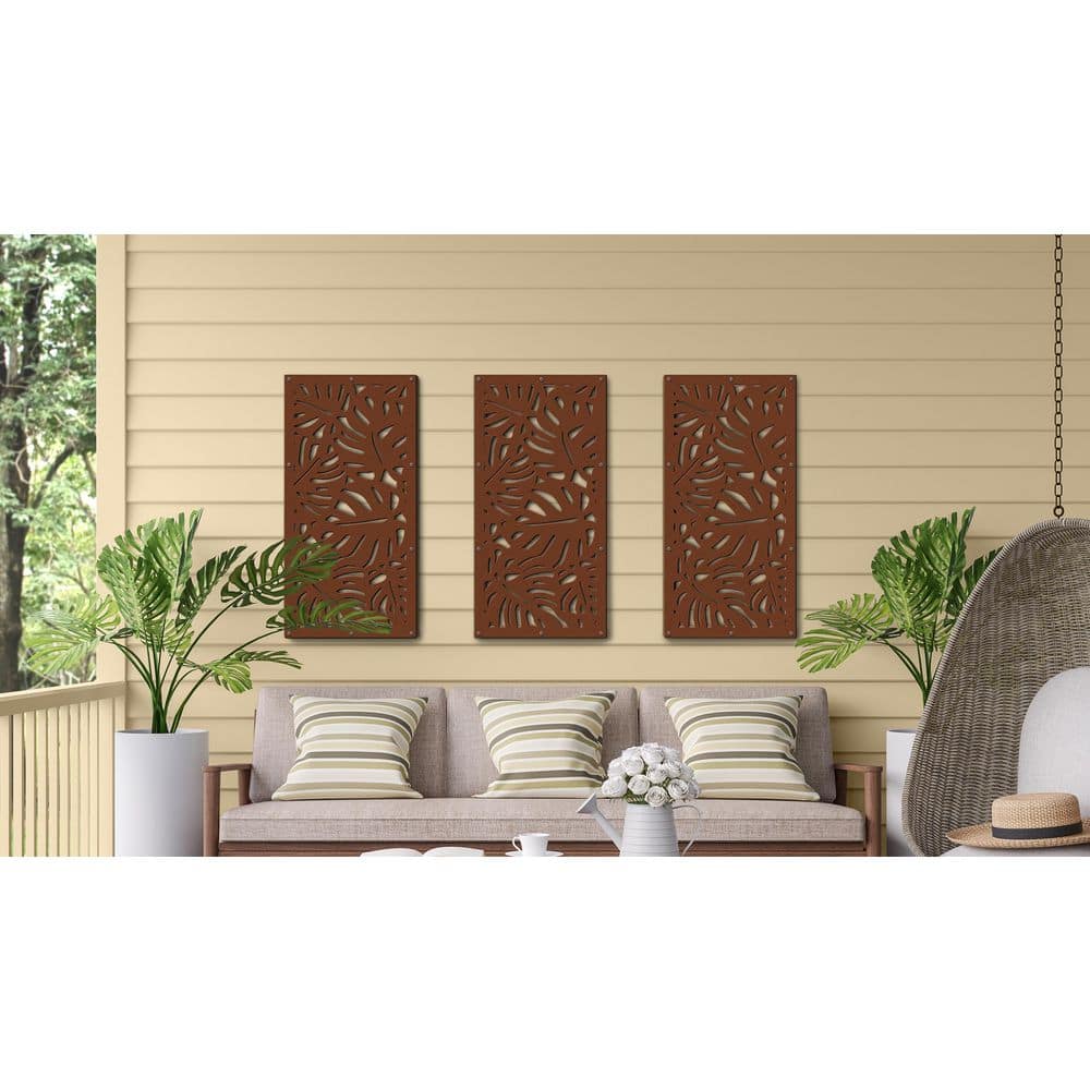 Tropics Espresso Recycled Polymer Decorative Privacy Screen Panel