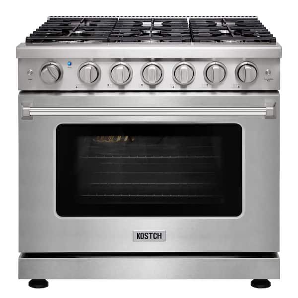 36 in. 6 Burners Freestanding Natural Gas Range in Stainless Steel with 6.0 cu. ft. Convection Oven