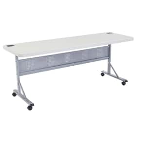 National Public Seating 60 in. Grey Plastic Smooth Surface Folding 