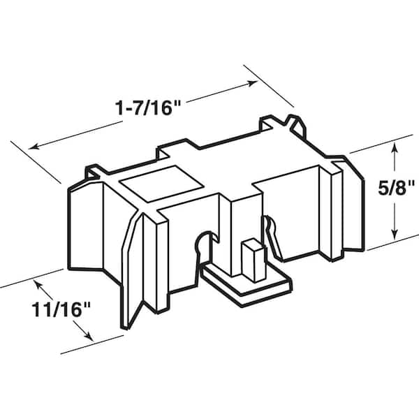 1/2 in. Brass Wheel Sliding Window Roller Assembly