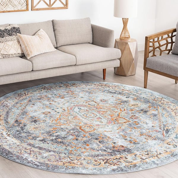 Wakefield Oriental Blue 6 ft. Round Indoor Area Rug