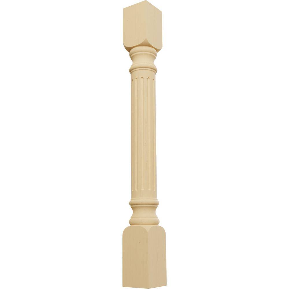 Ekena Millwork Richmond Fluted Cabinet Column 3-ft X 4-in Unfinished