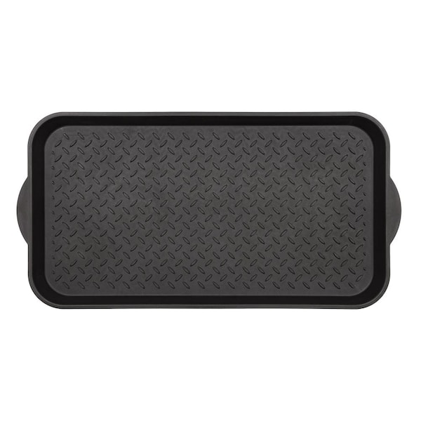 Mohawk Home Diamond Black 15 in. x 29 in. Boot Tray Mat 838454 The