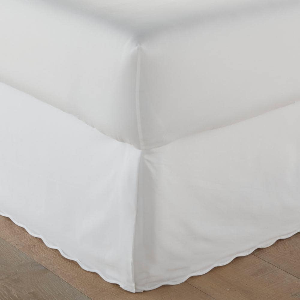 Stone Cottage Queen White Cotton Scallop Bedskirt