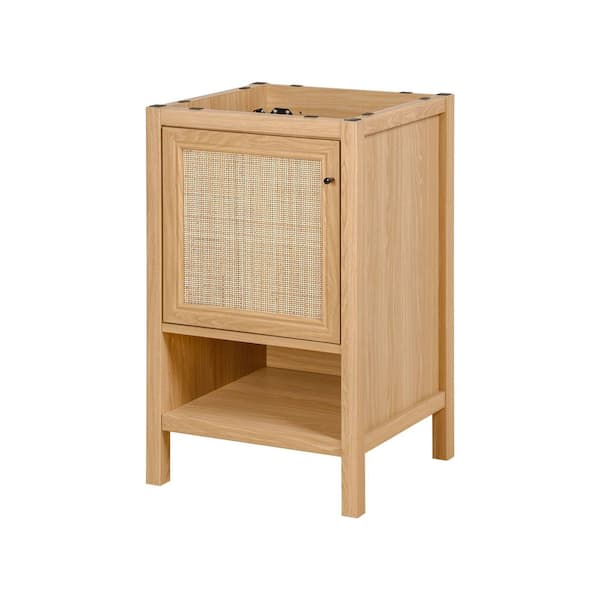 Jasper 20 in. W x 18 in. D x 33 in. H Rattan Modern Coastal 2-Shelf Bath Vanity Cabinet without Top in Oak