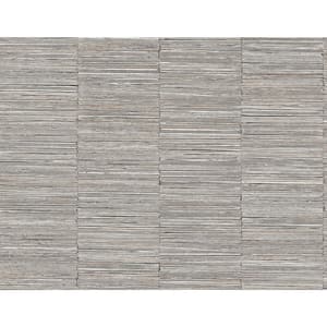 Grey Jenga Charcoal Striped Column Vinyl Non-Pasted Textured Repositionable Wallpaper