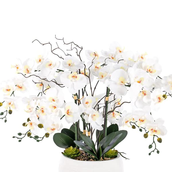 Vanity Art 36.22 in. H Artificial Phalaenopsis Orchids Floral Arrangement in Pot