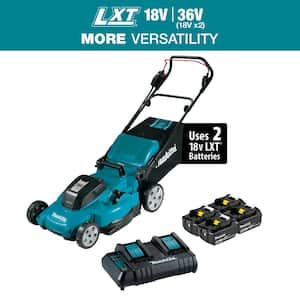 18V X2 (36V) LXT Lithium-Ion Cordless 21 in. Walk Behind Lawn Mower Kit w/4 batteries (5.0Ah)