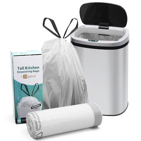  Trash Bags 15 Gallon Tall Kitchen, Drawstring Garbage Bags  Recyclable Strong Large Recycling Fresh Clean Trash Bags for Indoor Outdoor  : Health & Household