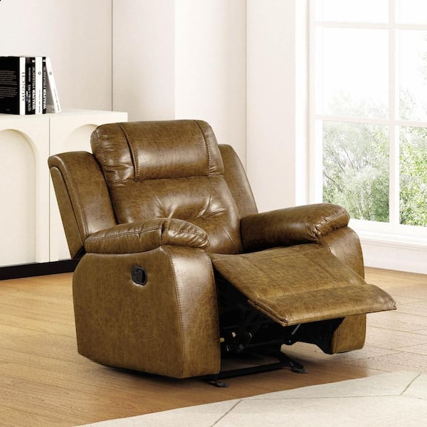 OUTLET SALE- 訳あり品など大放出 America of Furniture Salibur Recliner Leather Faux Brown テーブル・チェア・ハンモック