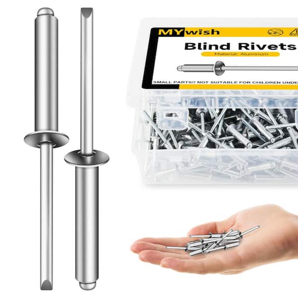 3/16 in. x 1 in. Aluminum Blind Pop Rivets (150-Pack) with Steel Mandrel