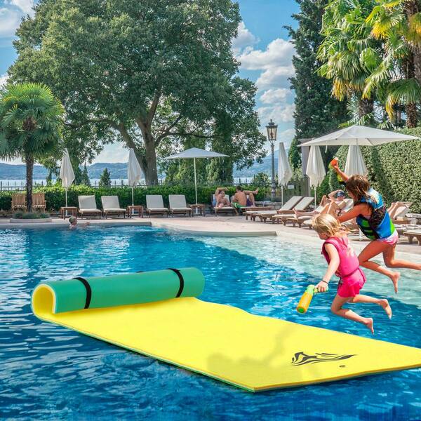 12 x 6 Feet 3 Layer Floating Water Pad - Costway