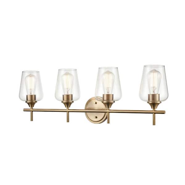 4 Light 31 in. Modern Gold Vanity Light