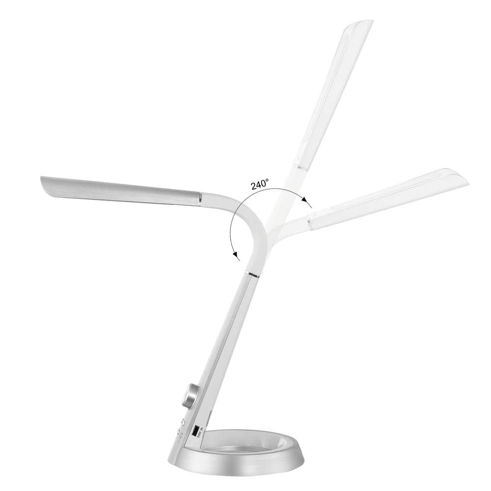 Milton 19" Silver Aluminum Adjustable LED Task Lamp with USB