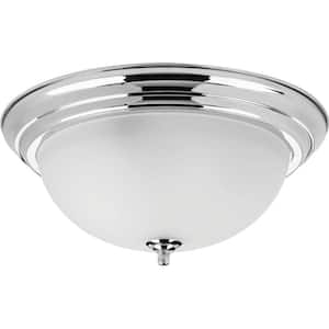 Dome Glass Collection 3-Light Polished Chrome Flush Mount with Etched Glass