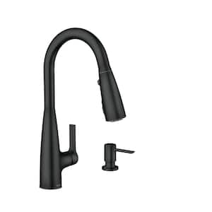 Haelyn Single-Handle Pull-Down Sprayer Kitchen Faucet with ColorCue Temperature Indicator in Matte Black