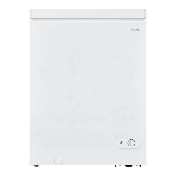 5 cu. ft. Manual Defrost Chest Freezer with LED Light Type and Removable Storage Basket in White, Garage Ready