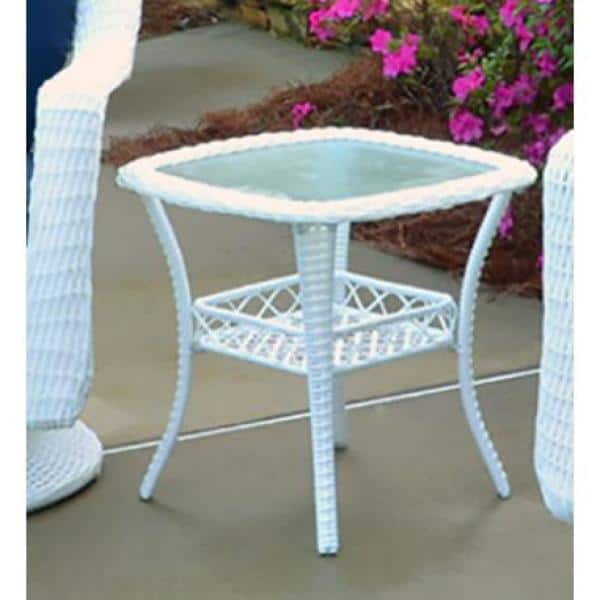 white resin wicker bistro set