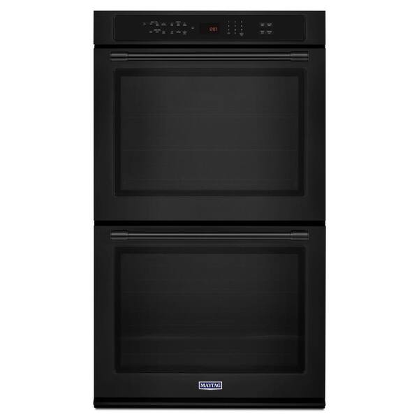 Maytag 27 in. Double Electric Wall Oven with Convection in Black