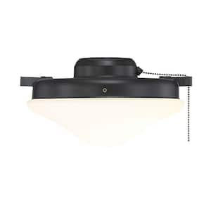 2-Light Matte Black Bowl Ceiling Fan Light Kit