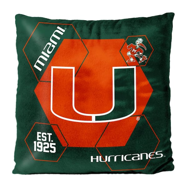 THE NORTHWEST GROUP NCAA Miami Connector Velvet Reverse Pillow