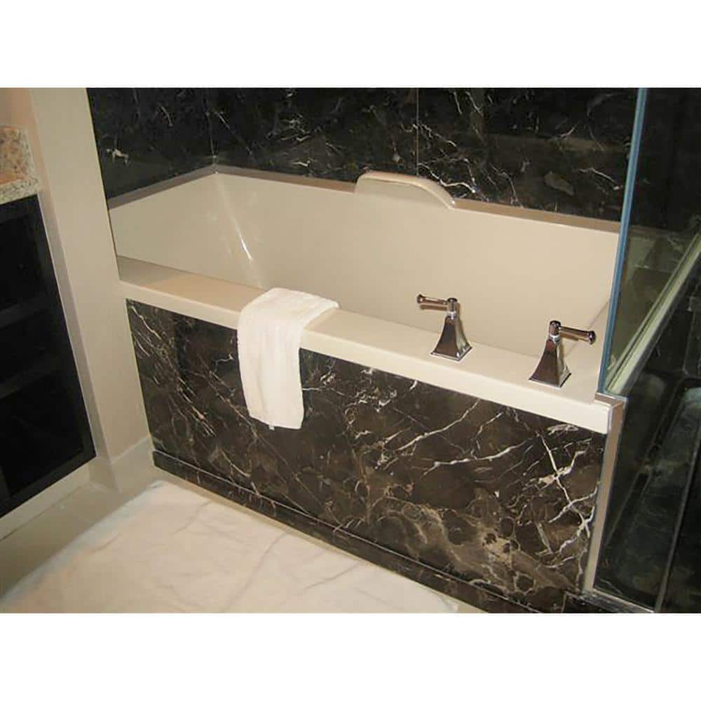 Kayla 74'' White Acrylic Rectangular Alcove Bathtub with Jets