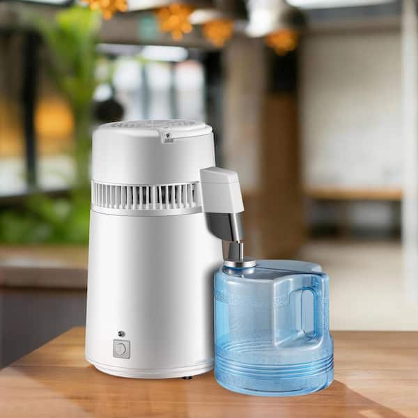 Pure Water Distiller 750W Fully Upgraded with Handle 1.1 Gal. /4L BPA Free Container Perfect for Home Use White