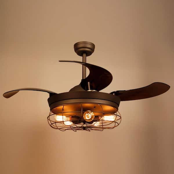 Parrot Uncle Benally 46 In Indoor Antique Gray Downrod Mount Retractable Ceiling Fan With Light Kit Remote Control F4503ag110v The Home Depot Parrot Uncle Benally 46 In Indoor, Antique Style Ceiling Fans With Lights