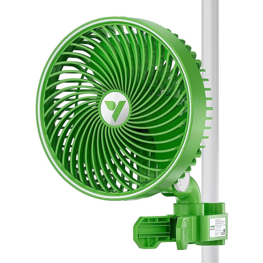 Green 6-Inch Oscillating Clip-On Desk Fan with Remote Control