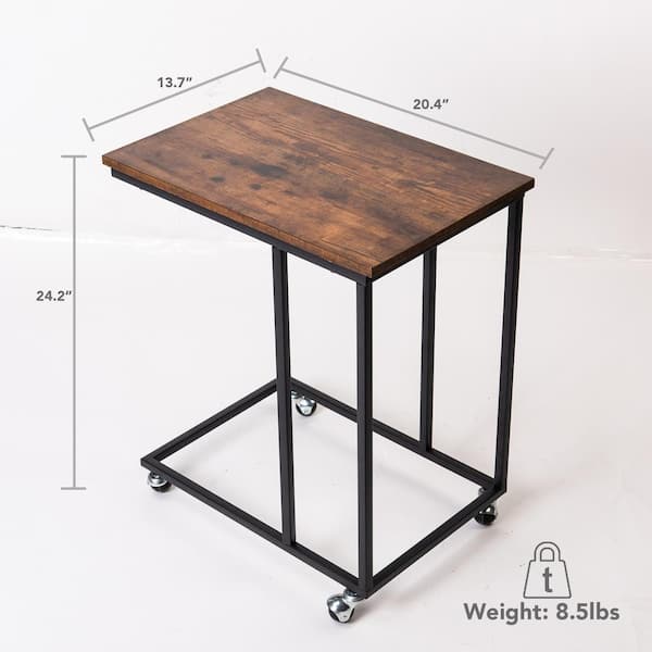 Edmonds Small Steel and Wood End Table, Side Tables