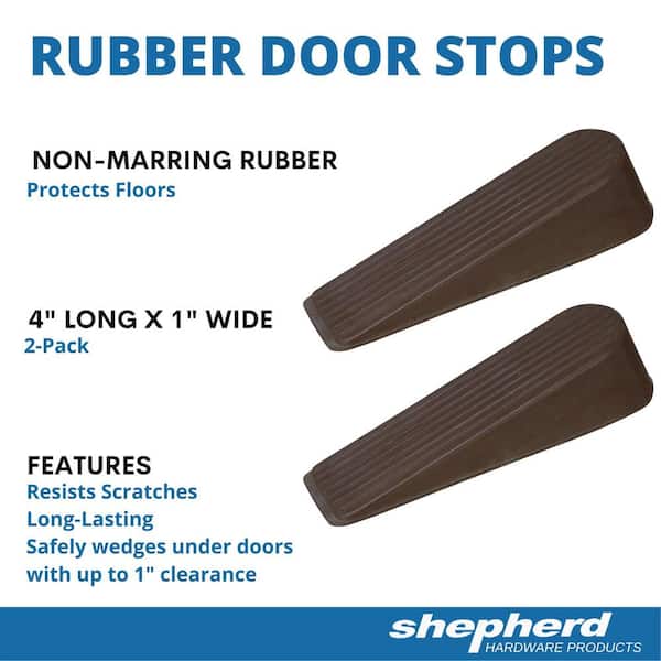 Shepherd Brown Rubber Door Stops (2 per Pack) 9132 - The Home Depot