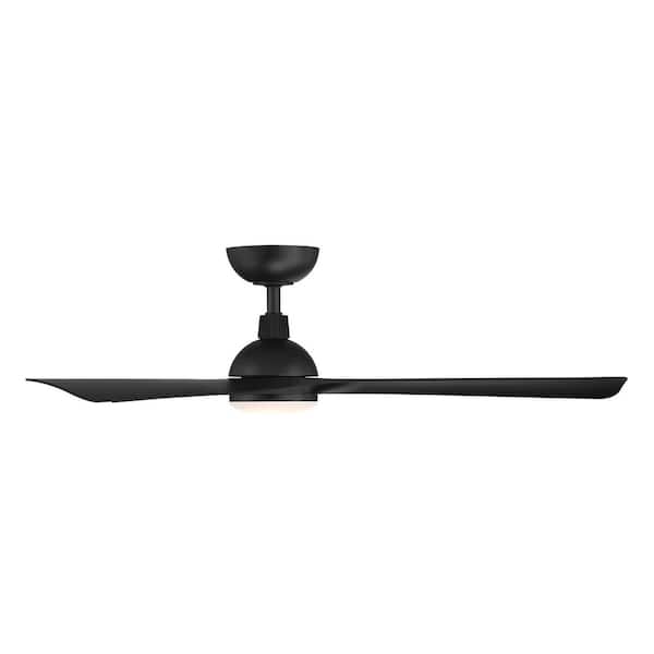 Gage 52 in. Indoor/Outdoor Matte Black 3-Blade Smart Ceiling Fan Selectable CCT Integrated LED and Remote