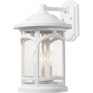 Marblehead 1-Light White Lustre Outdoor Wall Lantern Sconce