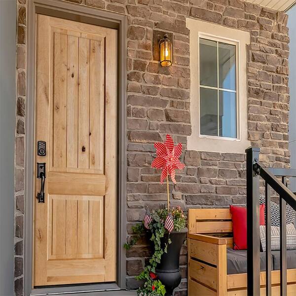 Krosswood Doors 32 in. x 96 in. Rustic Knotty Alder Square