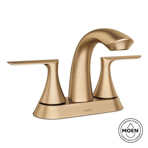 MOEN Findlay 4 in. Centerset Double-Handle Bathroom Faucet in Bronzed Gold